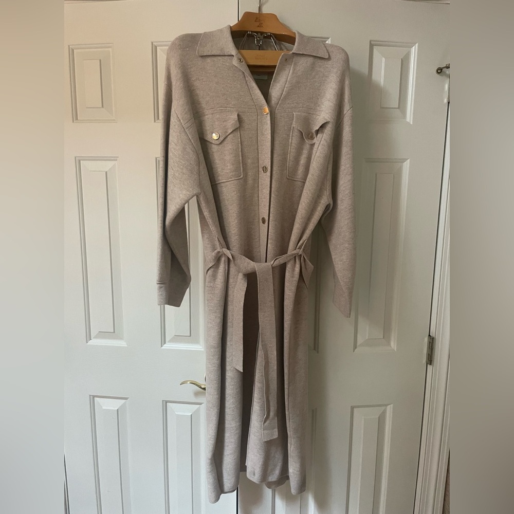 Sandro Beige Knit Cardigan